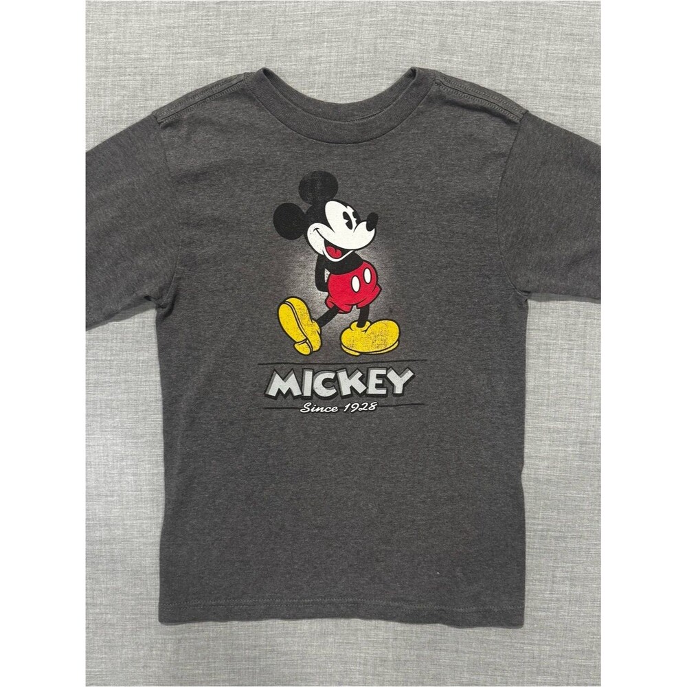 Disney Mickey Mouse Graphic Tee | Kids Size Small 5/6 | Charcoal Red Yellow